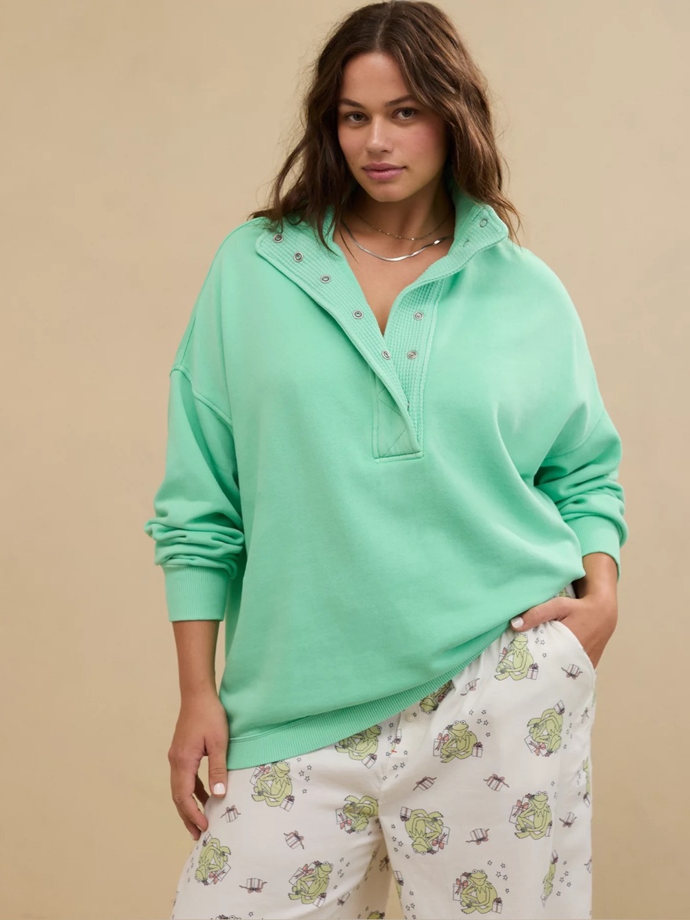 Aerie Getaway Quarter Snap Sweatshirt